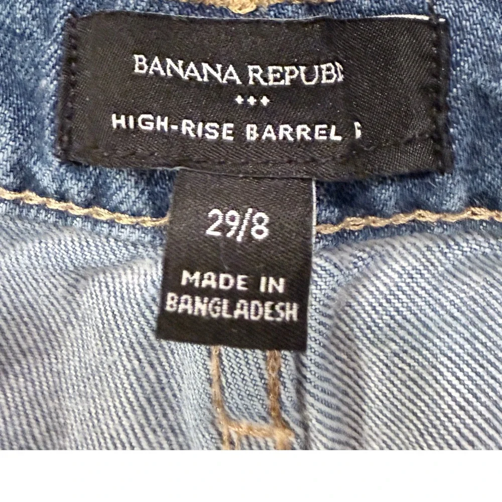 Banana Republic High-Rise Barrel Jeans Medium Wash‎ Blue 515700-00 Womens 29/8